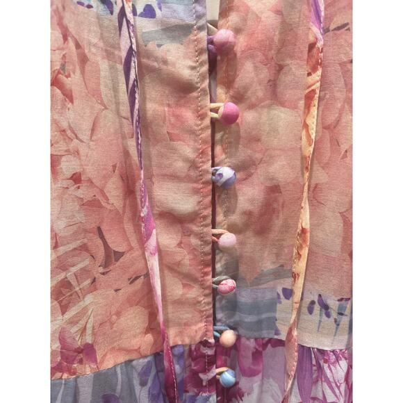 NWT Johnny Was Etta Floral Cotton-Silk Mini Dress Sz L - Picture 11 of 14